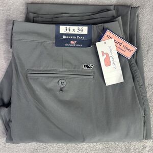 Vineyard Vines Pants Mens 34x34 Gray Harbor Breaker Performance Chino Stretch